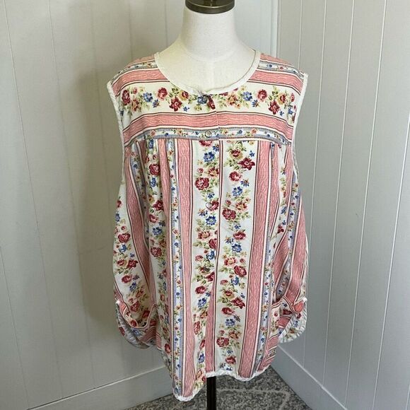 Vintage Anthony Richards Women’s 2XL Pink Duster Sweater Sleeveless Cottagecore - Picture 1 of 11